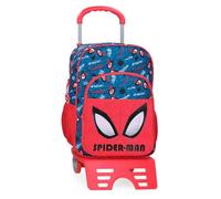 Marvel Joumma Spiderman Authentic Schulrucksack mit Trolley, Rot, 30 x 40 x 13 cm, Polyester, 15,6 l, rot, Rucksack 40 + Trolley