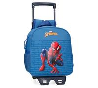 Marvel Joumma Spiderman-Überwachungsrucksack mit Wagen in Blau, 23 x 25 x 10 cm, Polyester, 5,25 l, blau, Talla única, Vorschulrucksack mit Trolley
