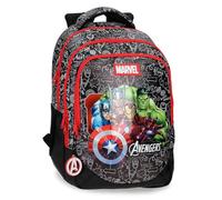 Marvel Joumma Team Avengers Doppelfach Schul-Laptop 15,6 Zoll Rucksack Schwarz 28x42x14cm PVC 16,46L