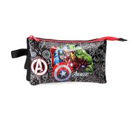 Joumma Marvel Team Avengers Dreifaches Federmäppchen Schwarz 22x12x5 cm PVC