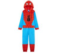 Marvel Jumpsuit Kinder Jungen Onesie, Spiderman Kinder Fleece Overall (Rot/Blau, 4-5 Jahre)
