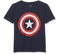 Marvel Jungen Captain America Shield T-Shirt, Marine, 9-10 Jahre EU