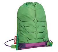 MARVEL Jungen Hulk Turnbeutel mit Kordelzug Avengers Sport Schwimmen PE Kit Rucksack, Hulk, Grün
