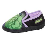 Marvel Jungen Incredible Hulk Hausschuhe für Kinder Jungen Schlupfschuhe mit Fleece Fell gefüttert, Schwarz , 31 EU