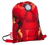 Marvel Jungen Iron Man Turnbeutel mit Kordelzug Avengers Sport Schwimmen PE Kit Rucksack, rot, Einheitsgröße, Beutel mit Kordelzug