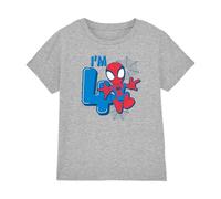 Marvel Jungen Spiderman Cute Spidey Birthday 4 Unisex Kids T-Shirt, Athletic Heather, 5-6 Jahre EU