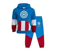 Marvel Jungen Sweatanzug-Set - 2-teiliges Captain America Spiderman Fleece-Pullover, grafischer Kapuzenpullover und Jogginghose für Jungen (3T-7), Captain Blue, 6