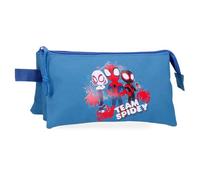 Joumma Marvel Team Spidey Dreifach-Federmäppchen, Blau, 22 x 12 x 5 cm, Polyester, 1,32 l, blau, Talla única, Dreifachmäppchen