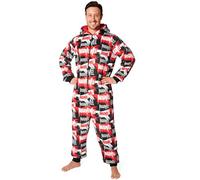 Marvel Kapuzen Flausch Fleece Onesies für Herren und Jugendliche - Bequeme Loungewear S-3XL - Geschenke für Männer (Rot/Mehrfarbig, L)