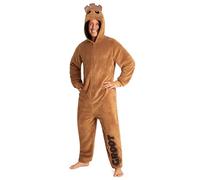 Marvel Kapuzen Flausch Fleece Onesies für Herren und Jugendliche - Bequeme Loungewear S-3XL - Geschenke für Männer (Braun, XL)