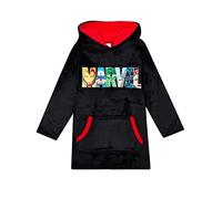 Marvel Kinder Bettdecke Kapuzenpullover Übergroße Fleece Avengers Schwarz Einheitsgröße Für Jungen oder Mädchen