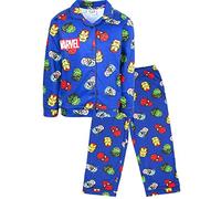 Marvel Kinder-Pyjama, Blau, Knopfleiste, Superhelden, 100 % Baumwolle, offizielles Lizenzprodukt, blau, 3-4 Years