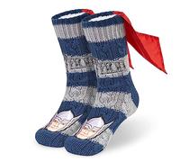 Marvel Kuschelsocken Herren Avengers Winter Socken Jungen Teenager Anti-Rutsch (Blau/Grau)