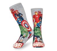 Marvel Kuschelsocken Herren Avengers Winter Socken Jungen Teenager Anti-Rutsch (Grau AOP)