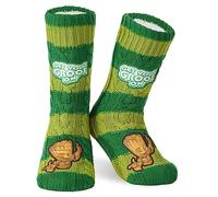 Marvel Kuschelsocken Herren Avengers Winter Socken Jungen Teenager Anti-Rutsch (Grün)