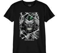 Marvel Legend ICON Officiel Incredible Hulk imprimé T-Shirt Pour Garçon Col ras du cou Manches Courtes Coton Coupe régulière,Noir_Taille 6 Ans