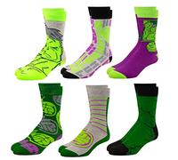 Marvel Legends Socken für Jungen & Herren, 6er-Pack Socken für Herren und Jungen, Sportsocken, Sportsocken für Jungen, Hulk, Small