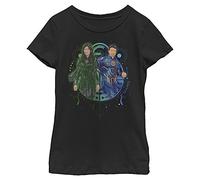 Marvel Little, Big Eternals SERSI IKARIS Duo Girls Short Sleeve Tee Shirt, Black, X-Small