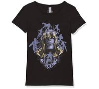 Marvel Little, Big Thanos Action Endgame Girls Short Sleeve Tee Shirt, Black, X-Large