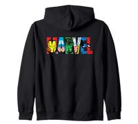 Marvel Logo Classic Avengers & Spider-Man Retro Comic Art Kapuzenjacke