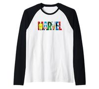 Marvel Logo Classic Avengers & Spider-Man Retro Comic Art Raglan