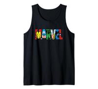 Marvel Logo Classic Avengers & Spider-Man Retro Comic Art Tank Top