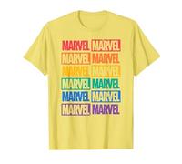Marvel Logo Print Pride T-Shirt, Herren, Gelb, 3XL