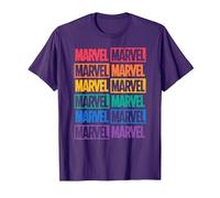 Marvel Logo Print Pride T-Shirt, Herren, Violett, 3XL
