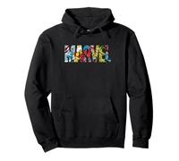 Marvel Logo With Characters Spider-Man, Iron Man, Thor, Hulk Pullover Hoodie