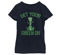 Marvel Mädchen Classic Groot Green T-shirt T-Shirt, Navy, S