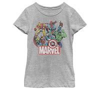 Marvel Mädchen Classic Heroes Of Today T-shirt T-Shirt, Athletic Heather, XS