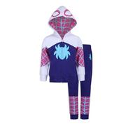 Marvel Mädchen Spider-Gwen Ghost Spider Kapuzen-Sweatshirt und Hose mit Reißverschluss für Kleinkinder und große Kinder, Mehrfarbig, 6