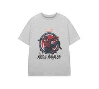Marvel Miles Morales Jungen Graues T-Shirt | Kurzarm-T-Shirt mit Marvel-Grafik für Kinder | Miles Jumping Spiderman Grafikdesign | Offiziell lizenzierte Superhelden-Merchandise-Bekleidung