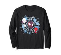 Marvel Miles Morales Spider-Man Team Spidey Big Face Collage Langarmshirt