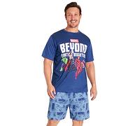 Marvel Pyjama Männer | Pyjama-Set für Herren Erwachsene| Zweiteiliger Sommer Nachtwäsche für Jungen | Schlafkleidung in Größe M-3XL (XL, Dunkelblau)