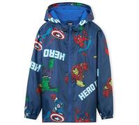 Marvel Regenjacke Kinder Wasserdicht - 100% Polyester Kinder Regenjacke Jungen - Bequeme Regenjacke Jungen (Marineblau Avengers, 5-6 Jahre)
