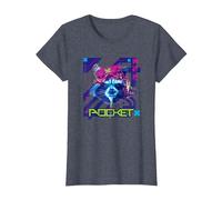 Marvel’s Guardians of the Galaxy Video Game Rocket Racoon T-Shirt, Damen, Blau Meliert, XL