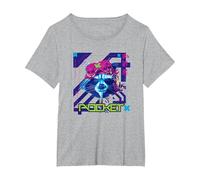 Marvel’s Guardians of the Galaxy Video Game Rocket Racoon T-Shirt, Damen Große Größen, Grau Meliert, 3X