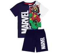 Marvel-Schlafanzug für Jungen | Kinder Thor Iron Man Hulk Captain America Superheld T-Shirt Shorts Pjs Set | Merchandise-Geschenke für Film-Comic-Charaktere
