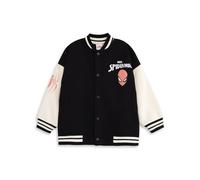 Marvel Schwarze Bomberjacke für Jungen von Spider-Man | Grafische College-Jacke mit Cartoon-Prints | Langärmliges Streetwear-Top mit Spiderman Comics-Bekleidung | Spiderman-Merch - 6-7 Jahre