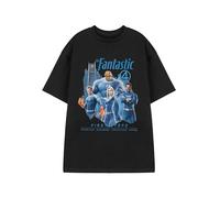 Marvel Schwarzes Grafik-T-Shirt „Fantastic Four“ für Herren | Kurzärmliges T-Shirt mit Aufdruck „Die Fantastischen Vier, Erste Schritte, Wissenschaftler, Entdecker, Beschützer, Helden