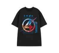 Marvel Schwarzes Kurzarm-T-Shirt „Fantastic Four“ | Klassisches Grafik-T-Shirt mit „Fantastic 4“-Design | Freizeit-Oberteil mit Rundhalsausschnitt für Herren
