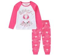 Marvel Spider-Gwen Ghost Spider Mädchen 2-teiliges Langarm-Shirt und Hose aus French Terry für große Kinder, Pink/Weiß, 6