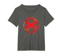 Marvel Spider-Man: Across The Spider-Verse Miles Icon Glitch T-Shirt, Damen Große Größen, Anthrazit, 6X