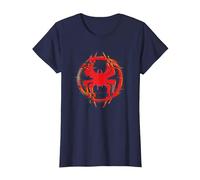 Marvel Spider-Man: Across The Spider-Verse Miles Icon Glitch T-Shirt, Damen, Marineblau, XL