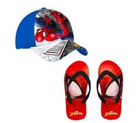 Marvel Spider-Man Baseballkappe und Flip-Flops für Jungen, Avengers Design, Baseballkappe für Kinder (Blau, EU Schuhgrößensystem, Kleinkind, Herren, Numerisch (von/bis), M, 29, 30)