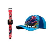 Marvel Spider-Man Baseballkappe und Uhr für Jungen, Kinder Sommer-Baseballmütze Design LED Uhr, Geschenk für Kinder | Blau