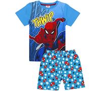 Marvel Spider-Man Comic Thwamm Jungen Blaue Kurze Baumwoll-Pyjamas Nachtwäsche
