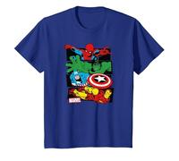 Marvel Spider-Man, Hulk, Captain America, Iron Man Panels T-Shirt