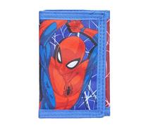 Marvel Spider-Man Kinder-Geldbeutel, dreifach gefalteter Kartenhalter mit Reißverschluss, Geschenk für Teenager, Jungen und Mädchen, Rot/Blau, Klassisch